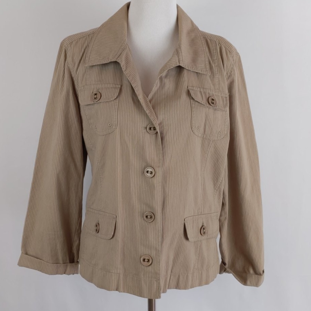 Pappagallo Stripe Military Style Jacket